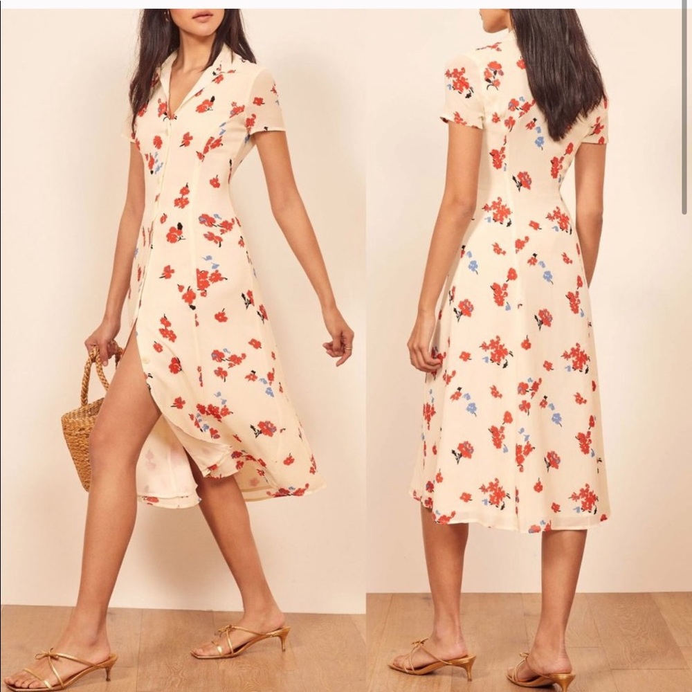 NEW Reformation Sheila Midi Dress Floral Chagall